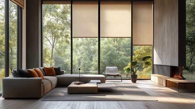 cellular shades with honeycomb design in a modern home providing energy efficiency and thermal insulation while offering stylish light control and privacy in a sleek interior window setup