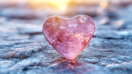 Fototapeta premium Pink Heart Amethyst Crystal, Mystical Stone, Gemstone Jewelry