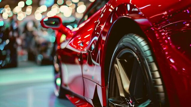Sports car at a car exhibition.