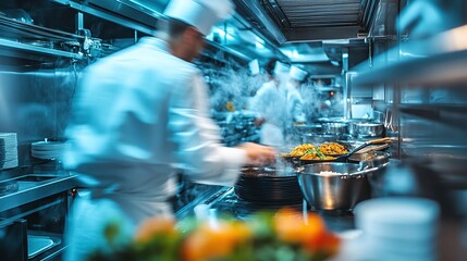 culinary teamwork and restaurant management highlighted in a professional kitchen with chefs preparing food showcasing efficient operations and well-organized meal preparation