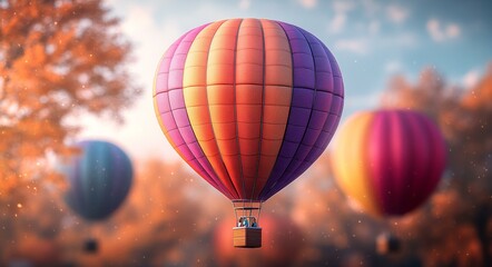 Fototapeta premium Vibrant Hot Air Balloon Adventure