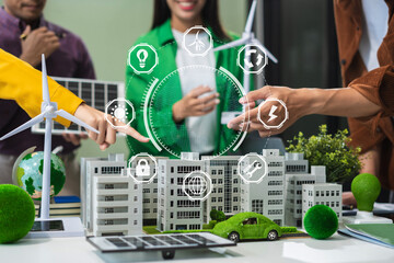 Businessman team brainstorming using tablet, laptop computer for working technology and business,...