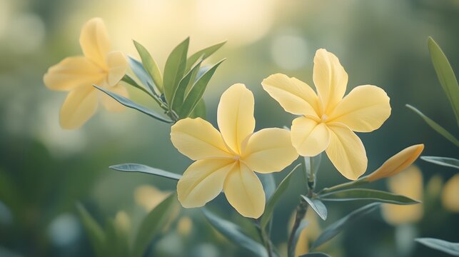 Radiant Yellow Oleander Floral Art Perfect for Nature Displays image