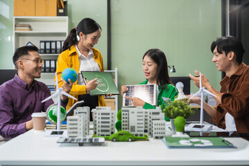 Businessman team brainstorming using tablet, laptop computer for working technology and business,...