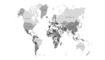 Obraz premium World map. Modern color vector map. Silhouette map.