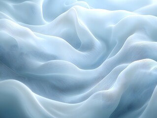 Obraz premium Soft Flowing Forms of Light Blue Fabric