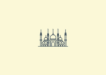 Vector illustration of Mosque Logo Design