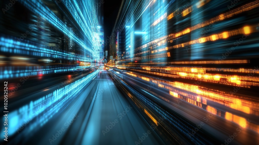 Poster innovative digital transformation concept highlighting advanced technology integration to revolution