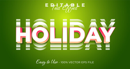 Holiday typography trendy editable text effect