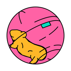 hamster in ball pet line icon vector. hamster in ball pet sign. isolated symbol illustration