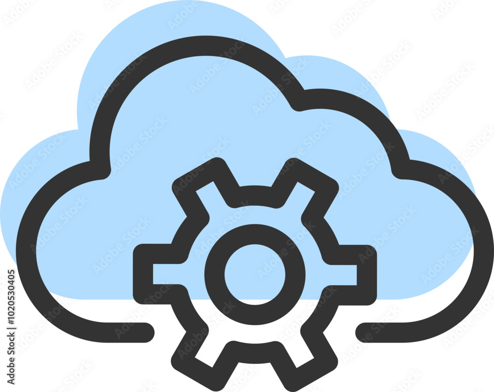 Poster cloud storage and data transfer vector icon. computing service and network related line icons. datab