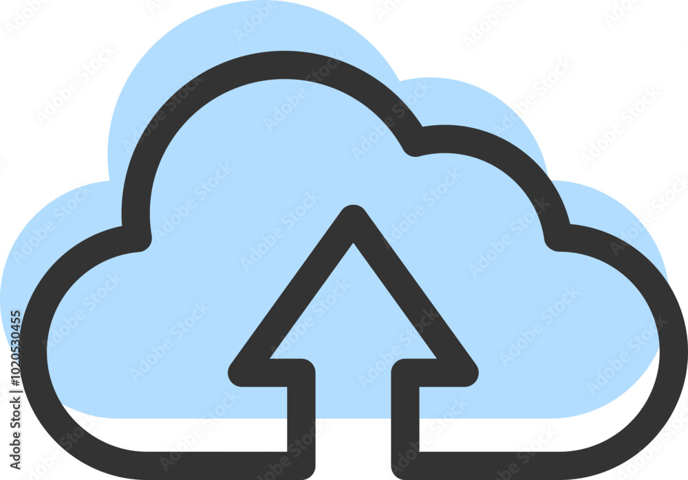 Poster cloud storage and data transfer vector icon. computing service and network related line icons. datab