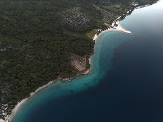 Adriatic Sea with coastal cliffs. Panorama, view from above. Croatia