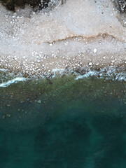Adriatic Sea with coastal cliffs. Panorama, view from above. Croatia