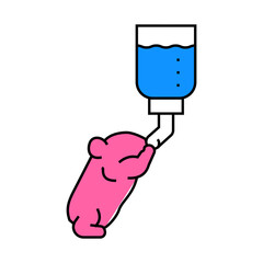 hamster drink water line icon vector. hamster drink water sign. isolated symbol illustration