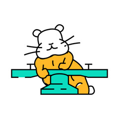 hamster with toy pet line icon vector. hamster with toy pet sign. isolated symbol illustration