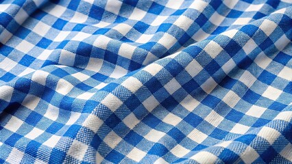 Forced perspective blue and white textured fabric cotton background