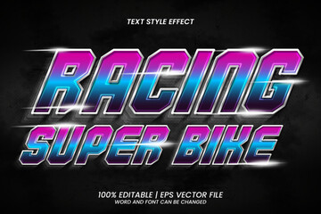Racing Super Bike Editable Text Effect 3D style