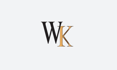 WK, KW, W, K Abstract Letters Logo Monogram