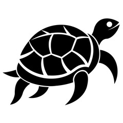 Turtle Black silhouette vector illustration, Vector Icon