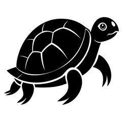Turtle Black silhouette vector illustration, Vector Icon