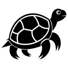Turtle Black silhouette vector illustration, Vector Icon