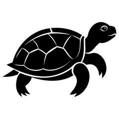 Turtle Black silhouette vector illustration, Vector Icon