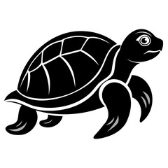 Turtle Black silhouette vector illustration, Vector Icon