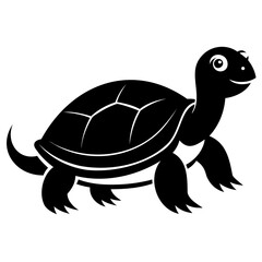 Turtle Black silhouette vector illustration, Vector Icon