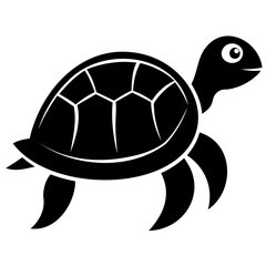 Turtle Black silhouette vector illustration, Vector Icon