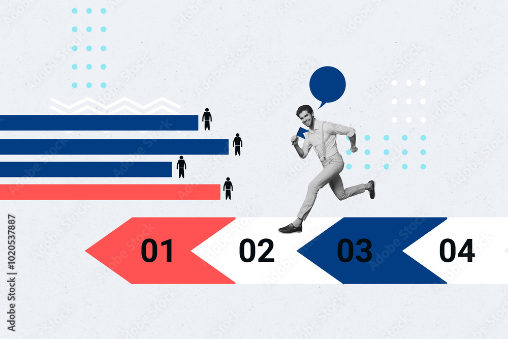 Aufkleber trend artwork composite sketch image photo collage of trader business job graphics stats arrow analy