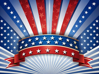 The American flag, showcasing its stars and stripes in red, white, and blue, presented in a patriotic banner or poster format