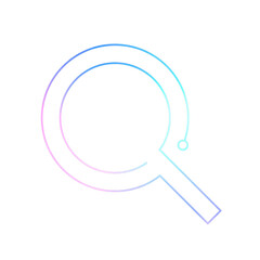 Magnifying glass education icon png neon digital graphic