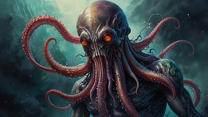 Obraz premium A monstrous, otherworldly creature with tentacles.