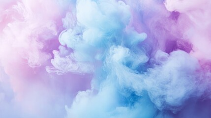 Fototapeta premium A stunning dreamlike cloud of colored ink underwater, blending purple, blue, and pink hues, captured on a white background for creative design use.