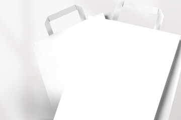 Paper shopping bag png mockup