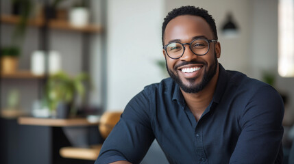 Smiling handsome african man