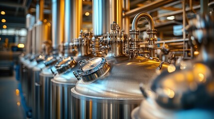 stainless steel bioreactors in a biotechnology facility used for controlled fermentation processes and bioprocessing, highlighting advanced industrial production capabilities