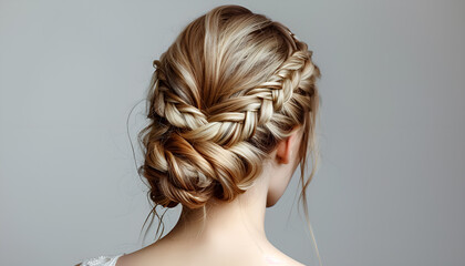 Beauty wedding hairstyle. Bride. Hairstyle braids