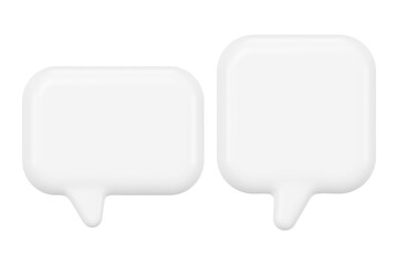Speech bubble png sticker, white 3D rendering graphic on transparent background