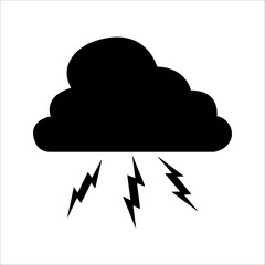 Thunderstorm Icon Set of Lightning Illustrations, for Weather and Natural Phenomenon