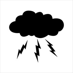 Thunderstorm Icon Set of Lightning Illustrations, for Weather and Natural Phenomenon