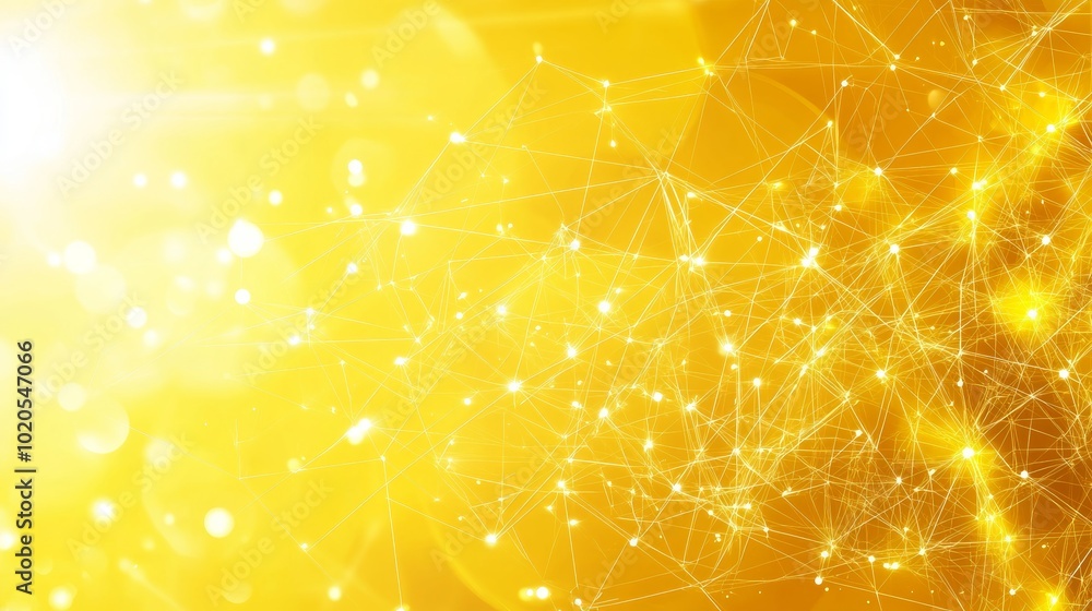 Poster golden network of success. digital finance backdrop technology-themed financial blockchain abstract