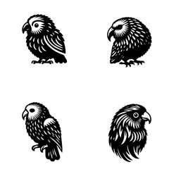 kakapo, icon, vector illustration, white background