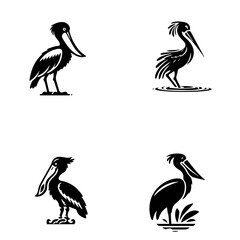shoebill, icon, vector illustration on white background