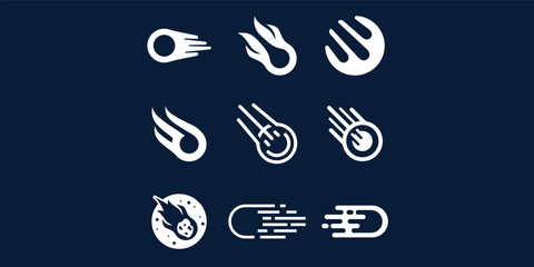 Set collection of Comet meteor logo vector icon illustration design © fahmi