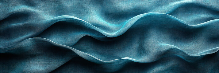 Obraz premium green color linen fabric texture material image 