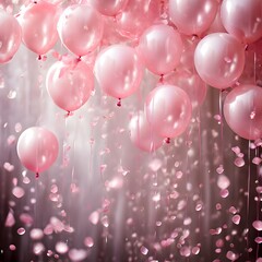 pink and white balloons background