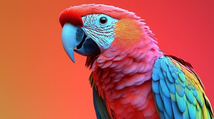 Fototapeta premium Colorful Parrot, Vivid Bird, Tropical Pet