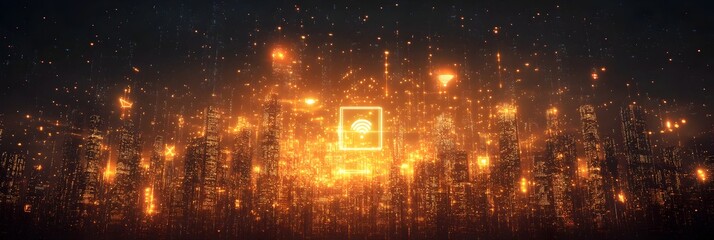 Fototapeta premium Communication Industry Transformation Empowered by the Seamless of 5G and IoT Technologies,Driving Innovation,Efficiency,and Business Growth